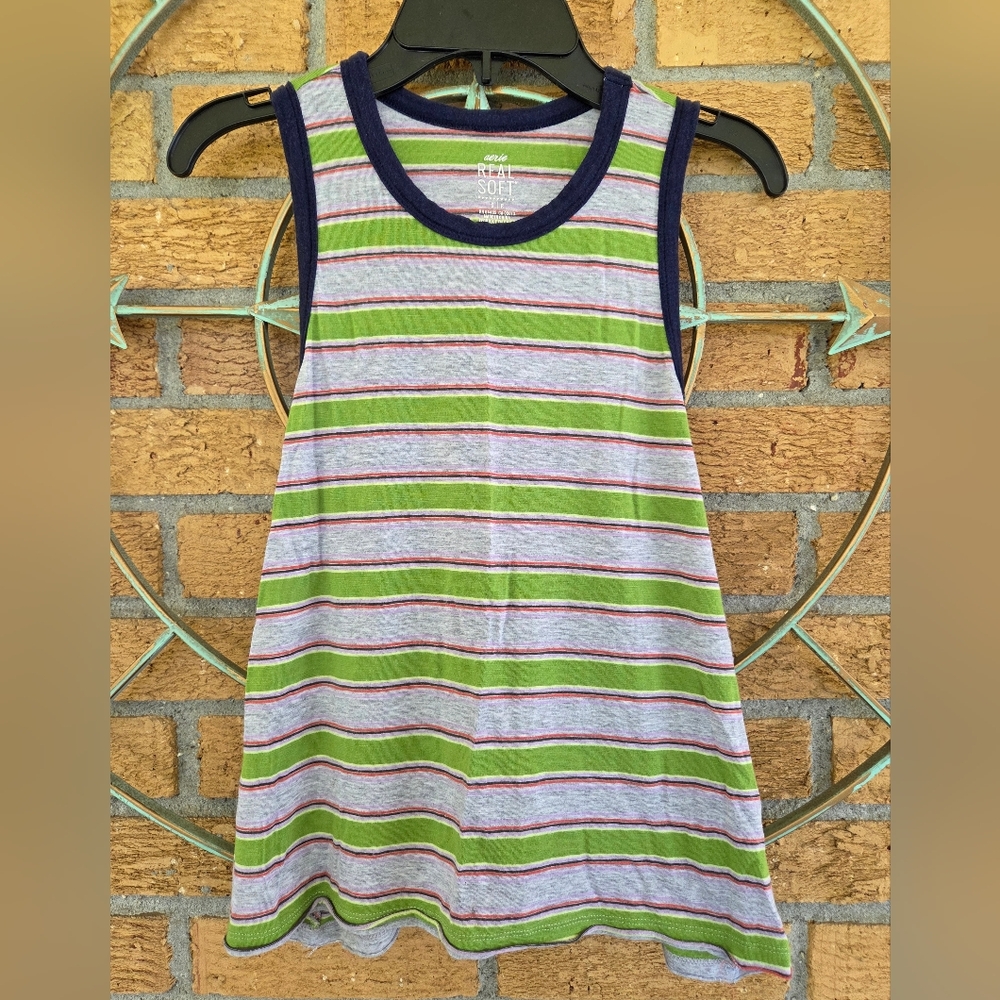 Aerie Real Soft Striped Tank Top Women's Small